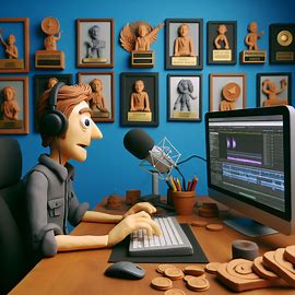 Podcast editor in Claymation
